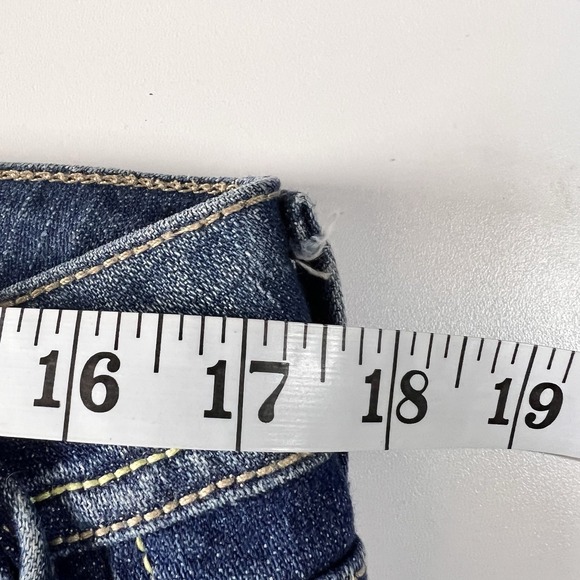 Yanuk Womens Jeans 31 Dreamer Stitch Flare Designer Stitching Medium Wash - Picture 3 of 14